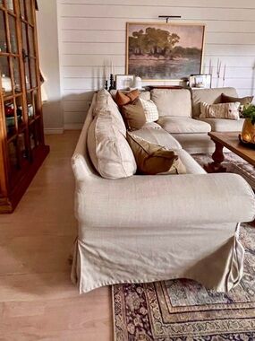 IKEA Ektorp Slipcover Set- 2 Seater and 3 Seater Sofas in Neutral Khaki